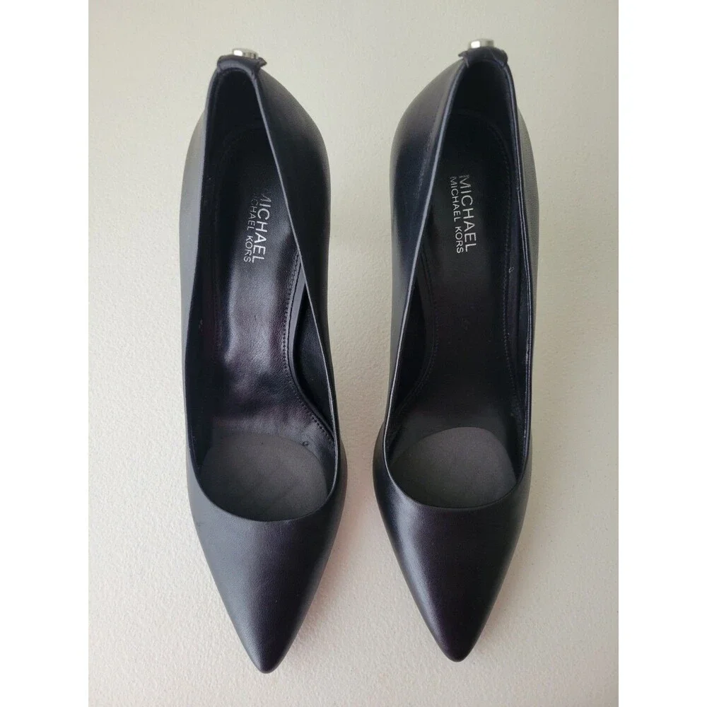 Michael Kors Classic Black Leather Pointed Toe Stiletto Heels Pumps Women's 8M